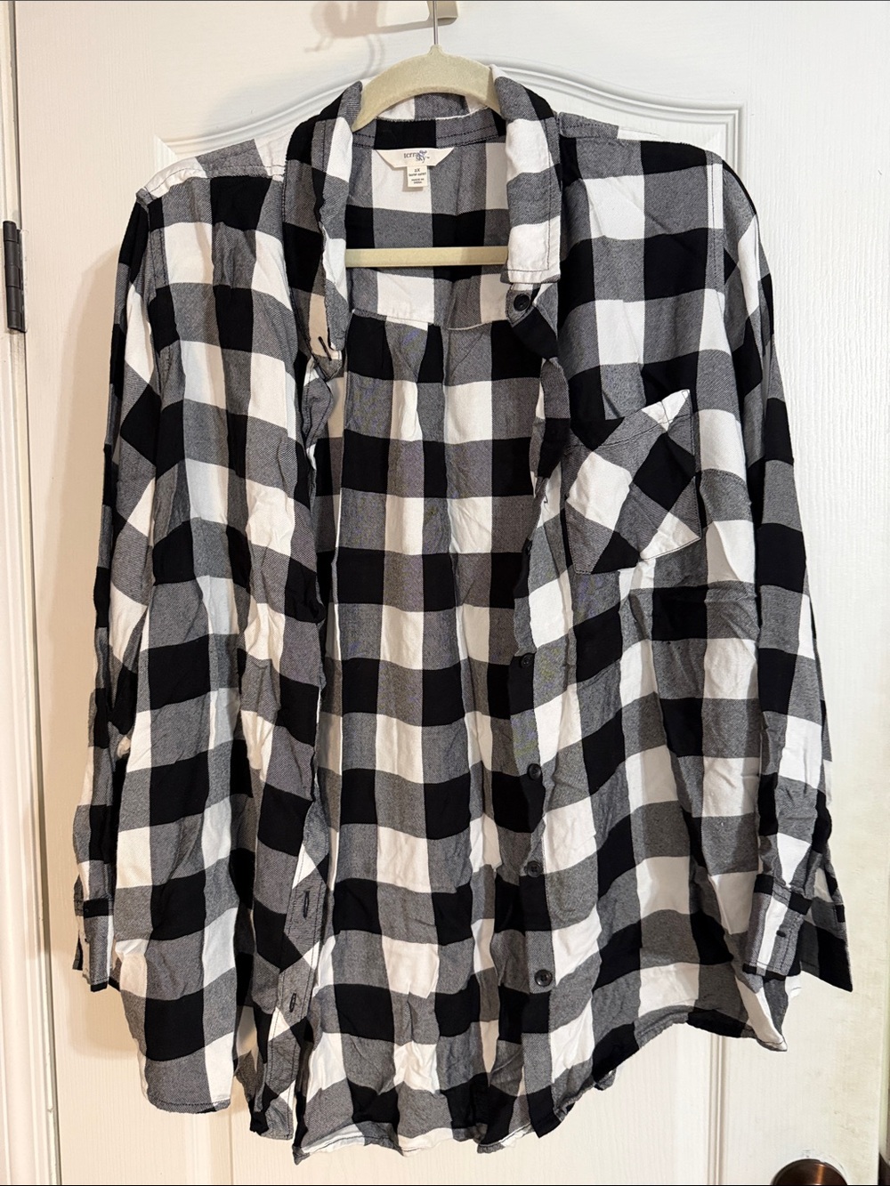 Terra & Sky Black and White Buffalo Plaid Shirt